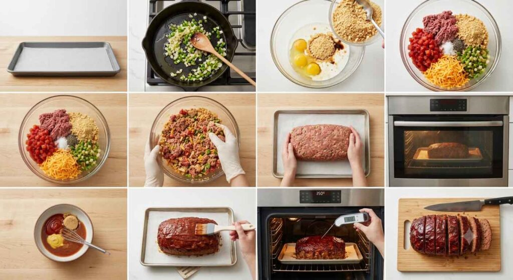 Cracker Barrel Meatloaf Recipe Step by step instructions